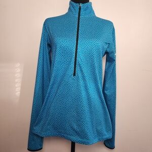 Nike Pro Dri-Fit Women’s L Teal Polka Dot 1/2 Zip Pullover Golf Runners